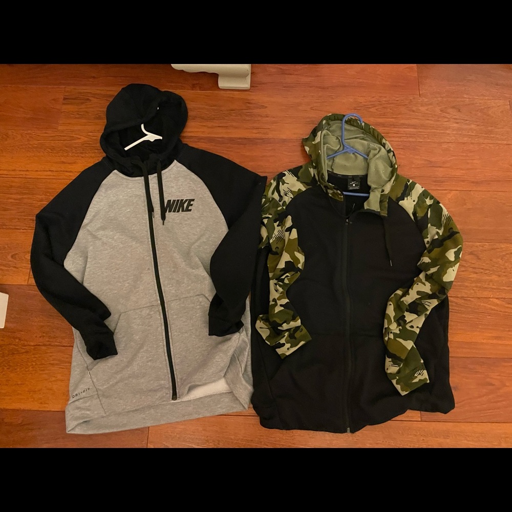 Two Large Nike Zip Up Hoodies Mens